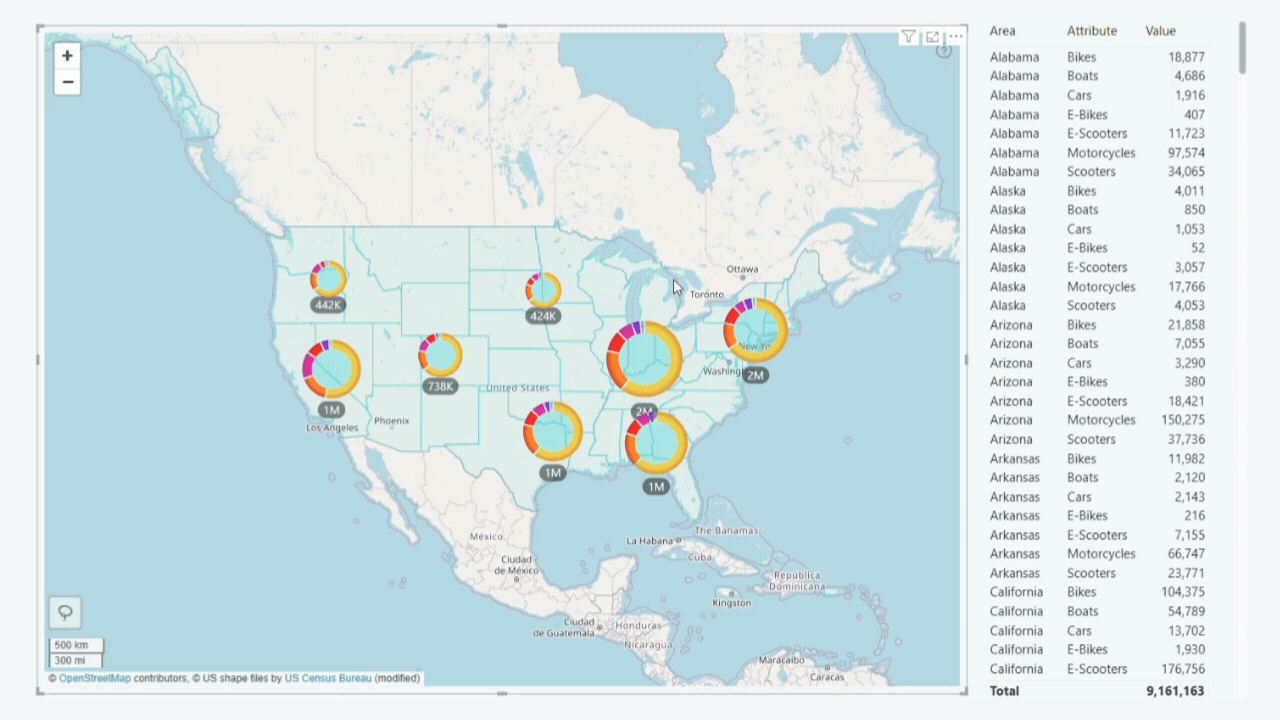 Map: Filter on shape and category selection Filter on shape and category selection